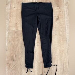 Express Black Lace-Up Ankle Leggings High Rise Stretch Size L